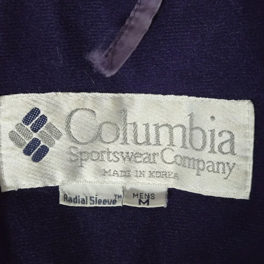 Columbia Men's Sz M Radial Sleeve Green Purple Vintage Jacket‎ Full Zipper Retro